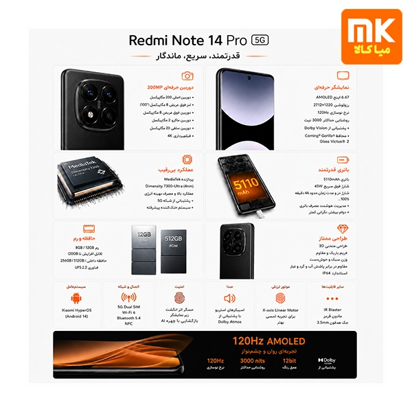 گوشی موبایل Redmi Note 14 Pro 5G (7)