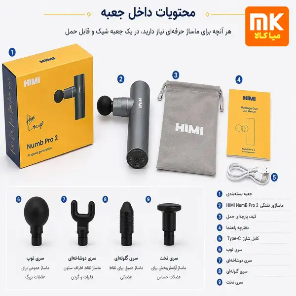 جعبه ماساژور تفنگی HIMI Numb Pro 2 جعبه ماساژور تفنگی HIMI Numb Pro 2