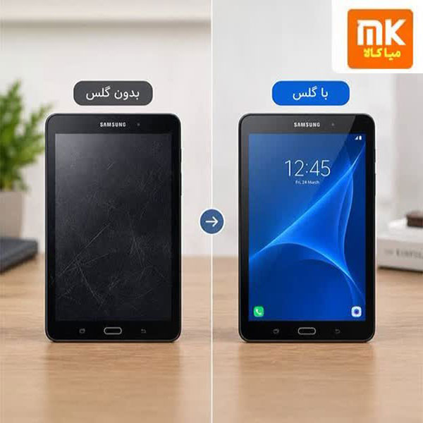 مقایسه صفحه تبلت T380 با و بدون گلس